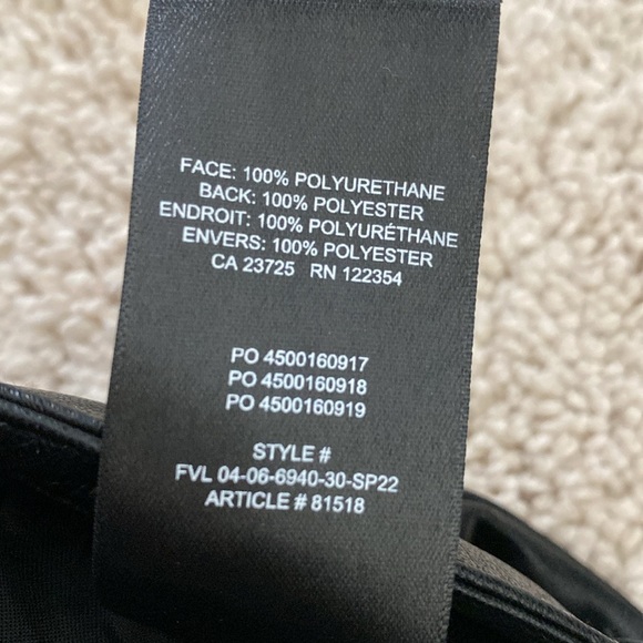 Aritzia Wilfred The Melina Pant High Rise Vegan Leather Black Size 00 - Picture 15 of 16